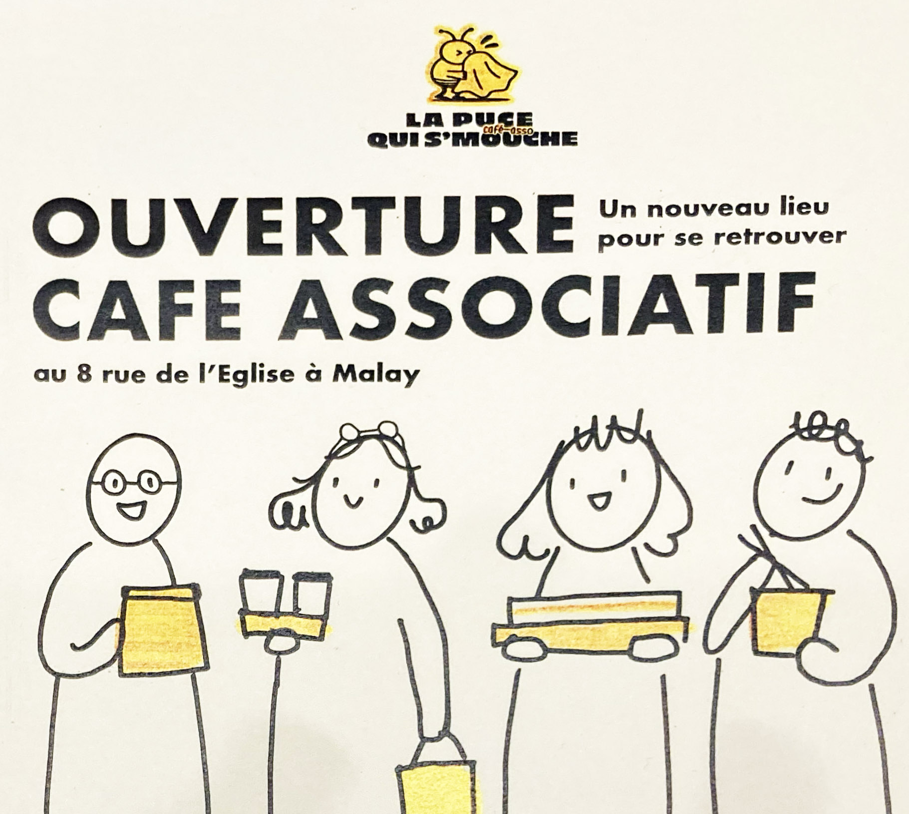 affiche de l'ouverture du café associatif