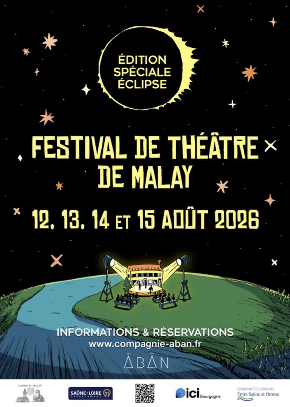 affiche du festival de théâtre 2026 avec l'éclipse solaire