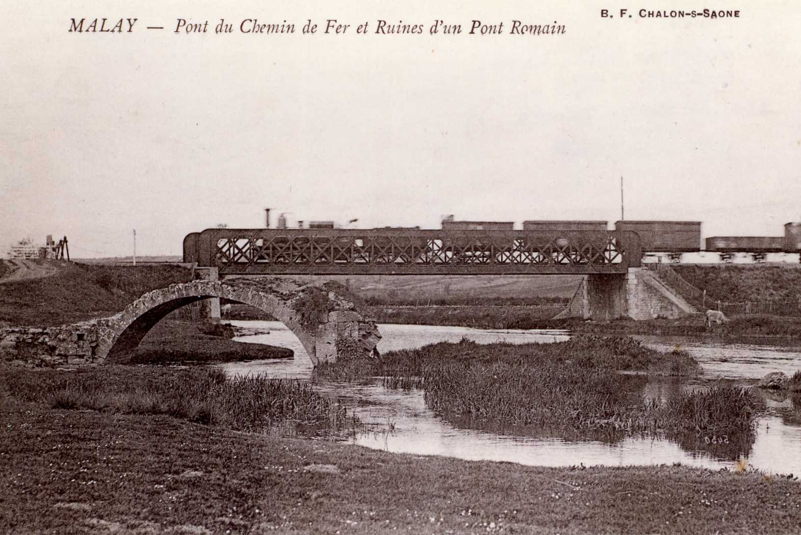 Pont de Malay et pont romain à l'entre-deux guerres