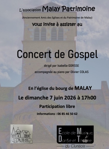 affiche du concert de gospel à l'église de Malay